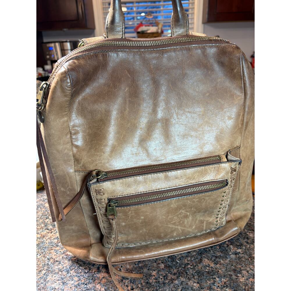 The Sak Loyola Brown Leather Backpack Crossbody Convertible 15" Laptop Bag